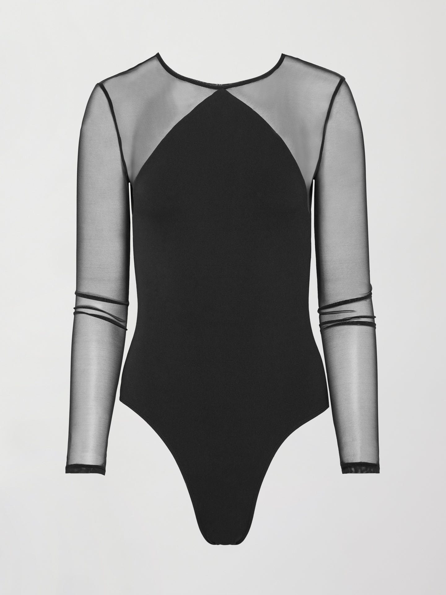 Sheer Long Sleeve Leotard Black Carbon38 