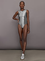 Liquid Metallic Bodysuit - Metallic Silver