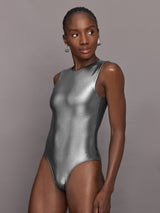 Liquid Metallic Bodysuit - Metallic Silver