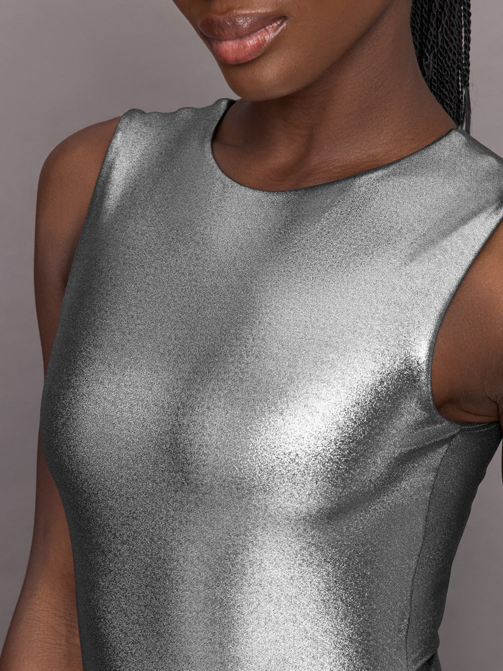 Liquid Metallic Bodysuit - Silver