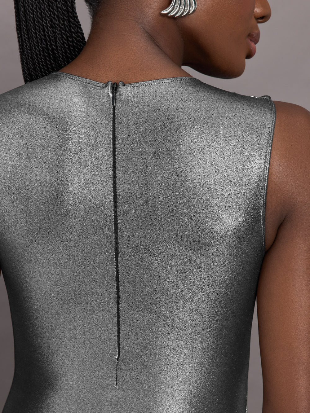 Liquid Metallic Bodysuit - Silver