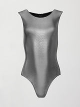 Liquid Metallic Bodysuit - Metallic Silver