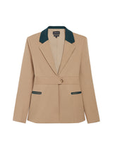 Slim Belted Blazer - Khaki / Ponderosa Pine