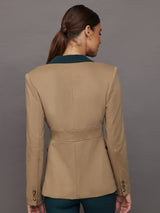 Slim Belted Blazer - Khaki / Ponderosa Pine