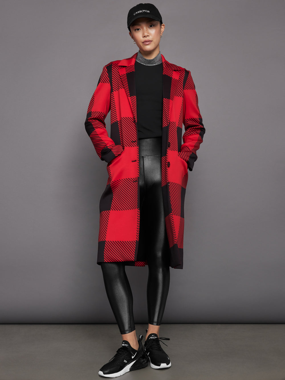 Buffalo Plaid Coat Haute Red – Carbon38 - Main Image