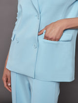 Oversized Blazer with Cuffs - Quiet Tide