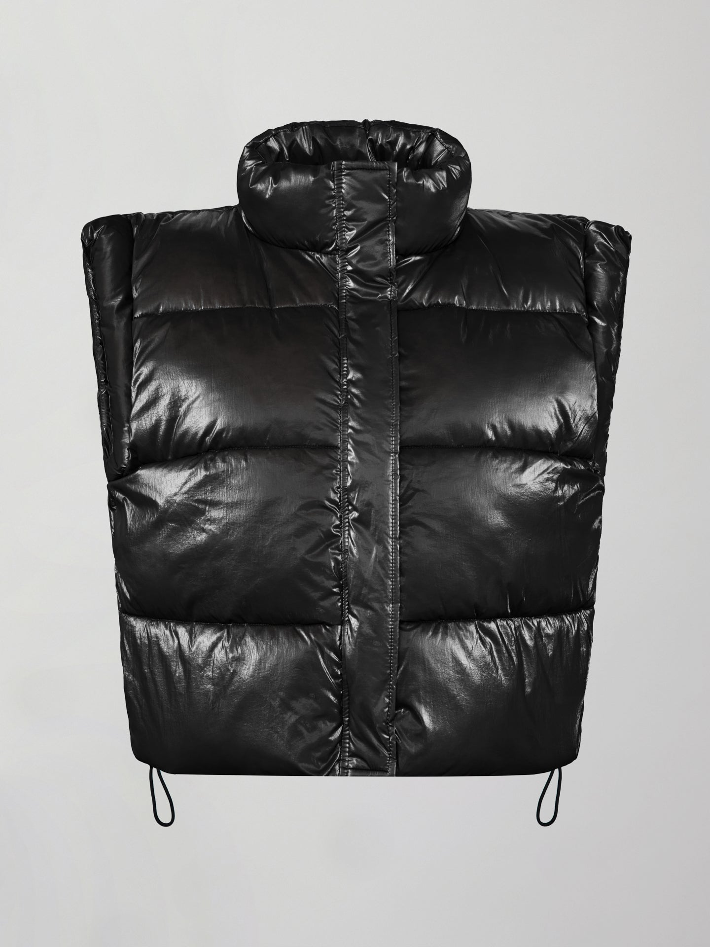 Shiny black cheap puffer vest