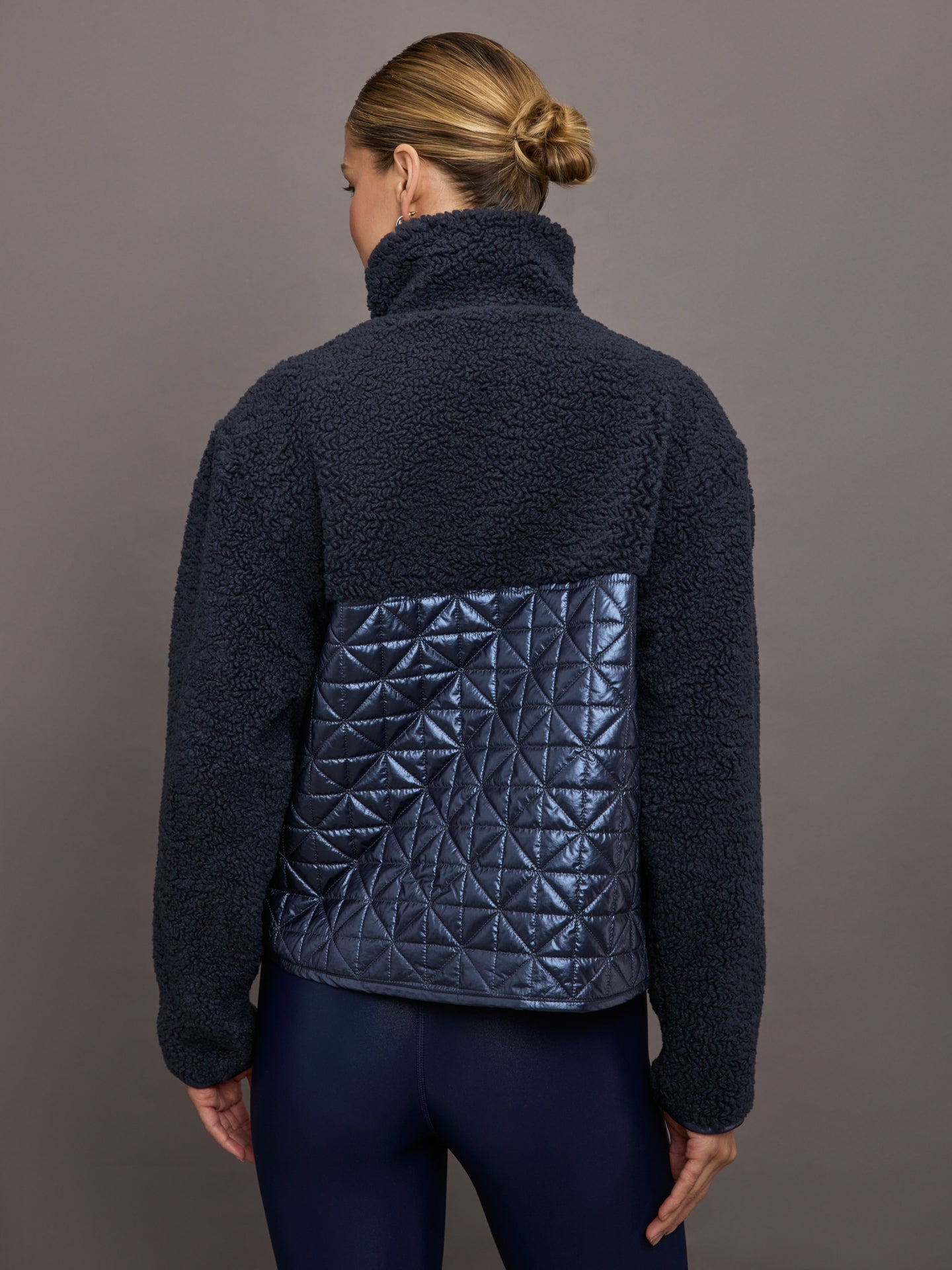 High Shine Sherpa Jacket - Navy – Carbon38