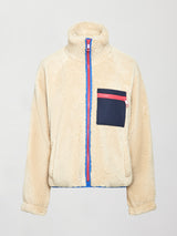 Contrast Sherpa Jacket - Brown Rice / Navy Blazer