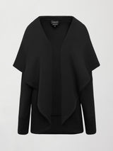 Knit Cocoon Cardigan in Interlock - Black