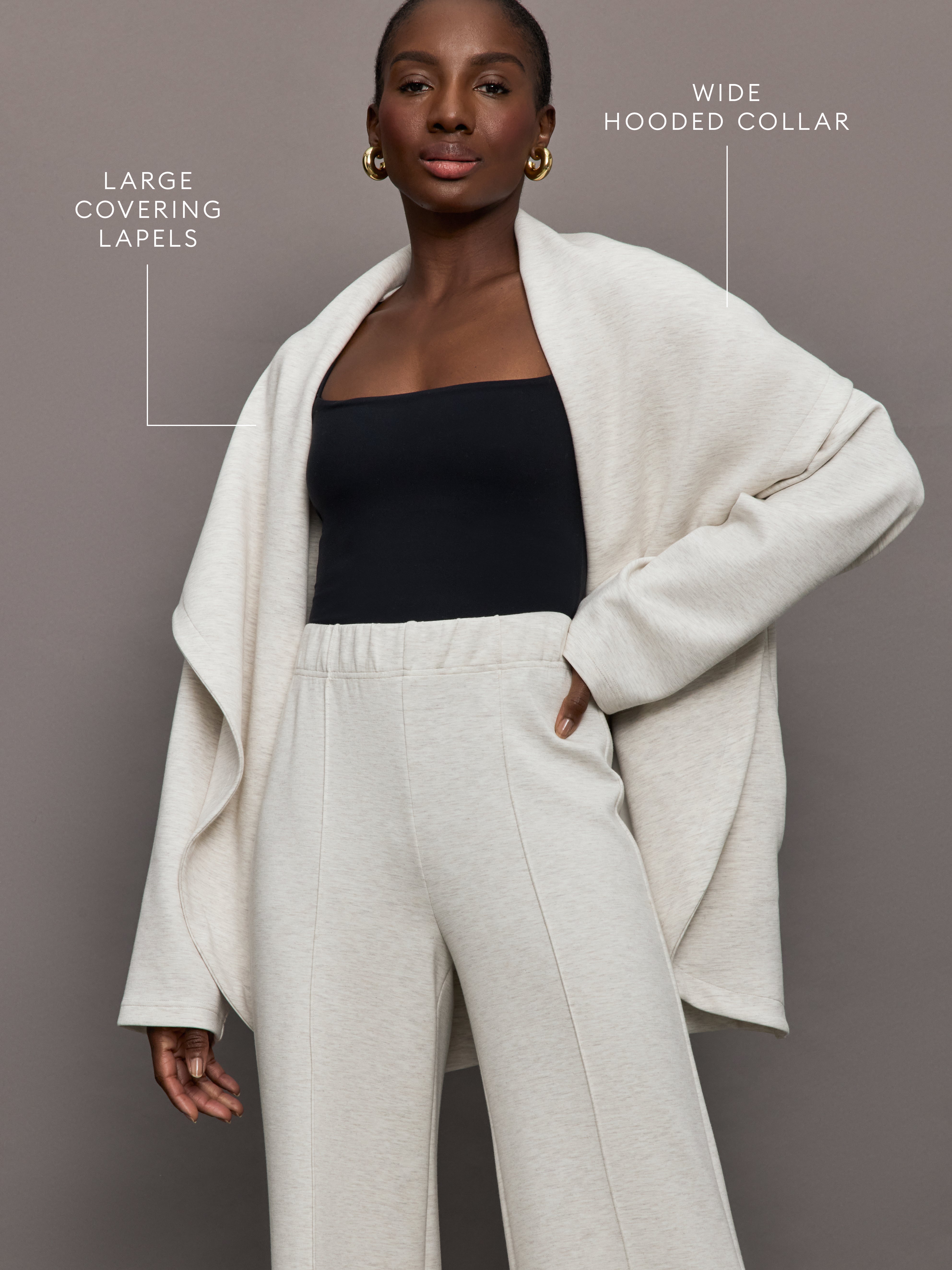 定3.3万◆marka 2TUCK COCOON FIT WOOL MOHAIR Knit Cocoon Cardigan in Interlock - Moonbeam Heather – Carbon38