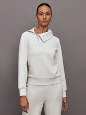 Half Zip Asymmetrical Pullover in Interlock