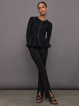 Peplum Zip Up - Black