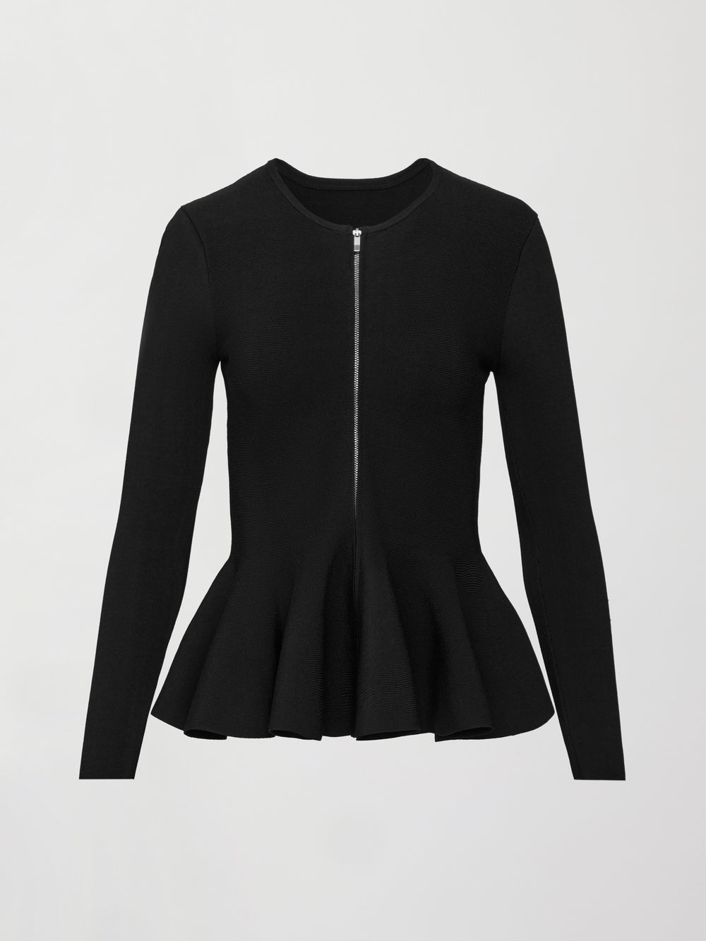 Peplum Zip Up - Black