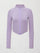 Mock Neck Corset Zip Top in Melt - Lavender Grey