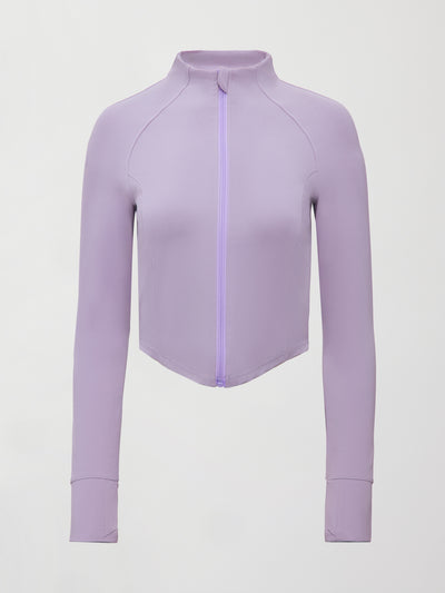 Mock Neck Corset Zip Top in Melt - Lavender Grey