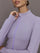 Mock Neck Corset Zip Top in Melt - Lavender Grey