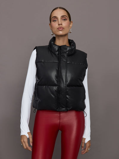 Quilted Puffer Vest - Black