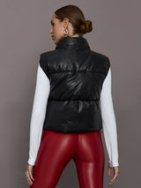 Quilted Puffer Vest - Black