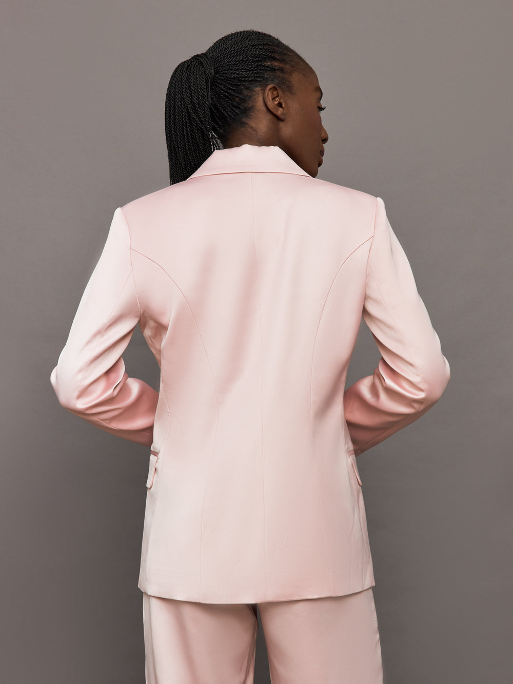 Satin Blazer - Blush