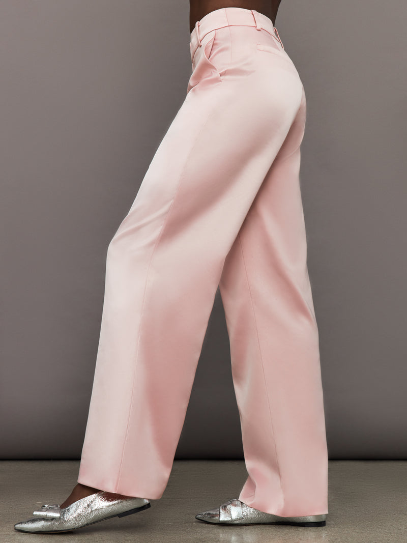 Satin Straight Leg Pant - Blush