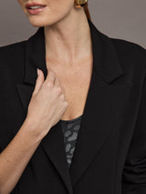 Single Breasted Blazer in Scuba - Black