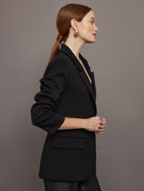 Single Breasted Blazer in Scuba - Black