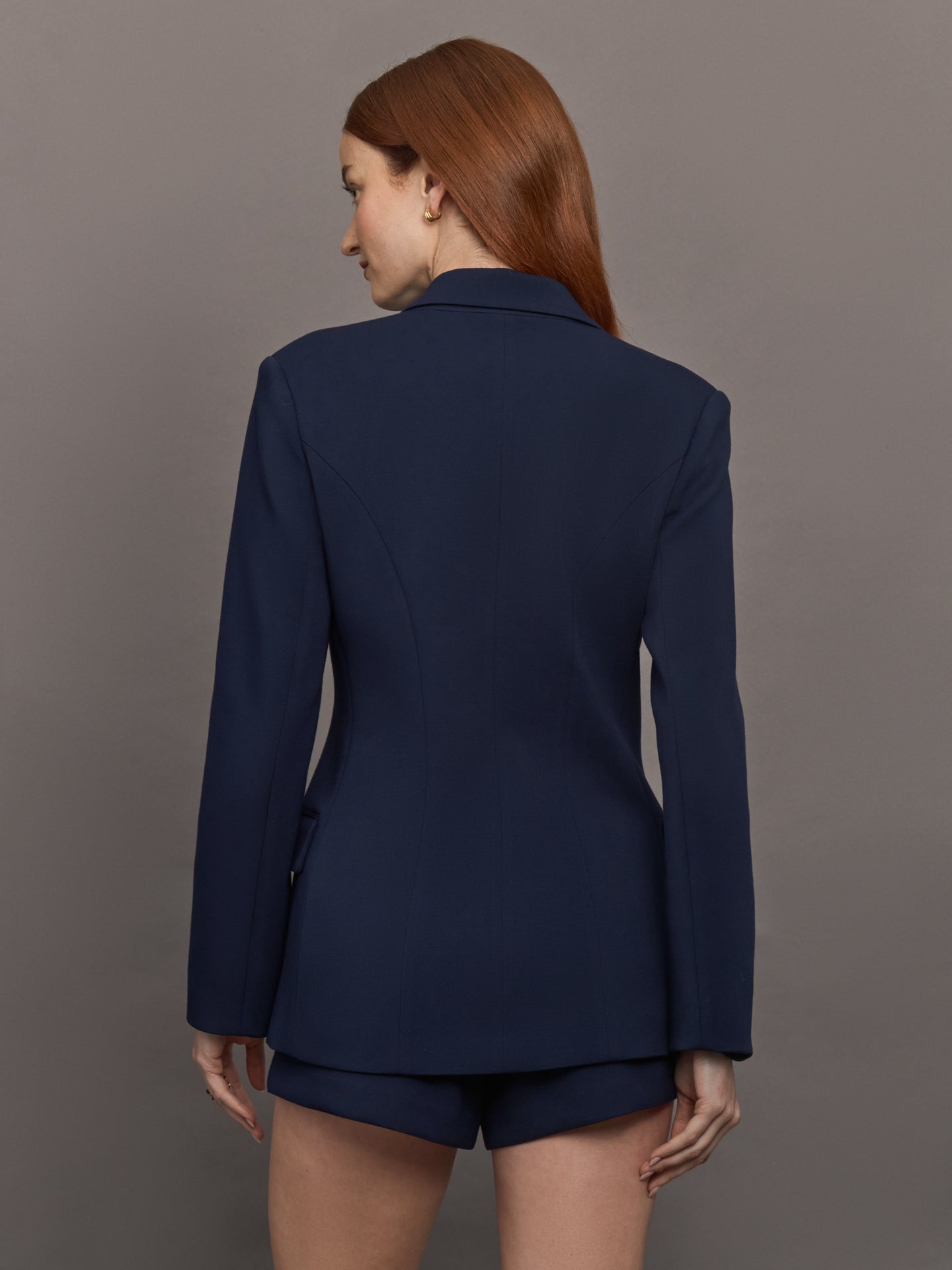 Double Breasted Blazer in Scuba - Navy – Carbon38