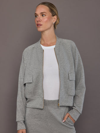Knit Bomber Jacket in Modal Luxe
