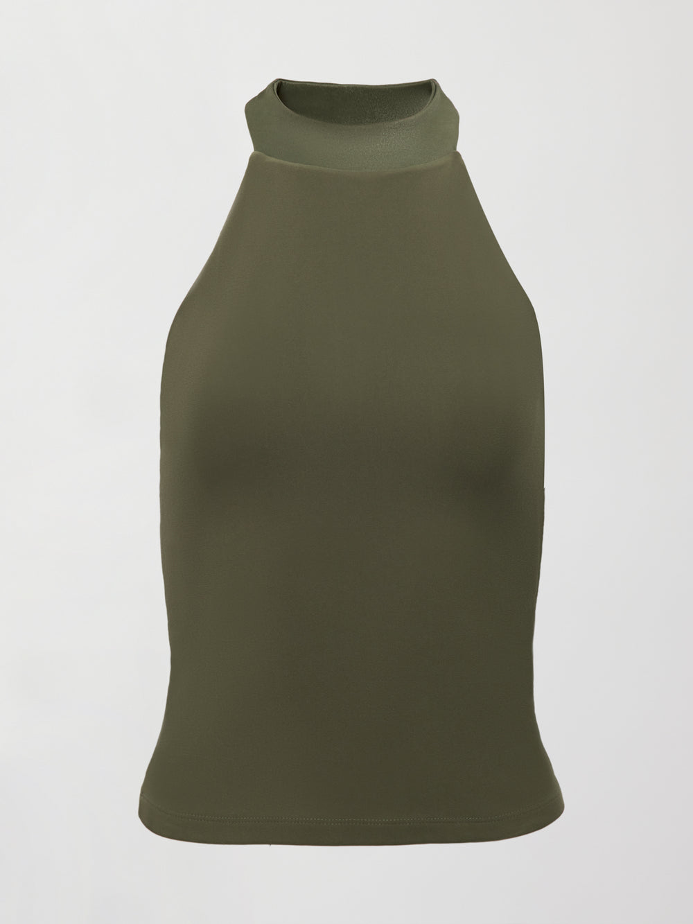 Tuxedo Mock Neck Top - Olive