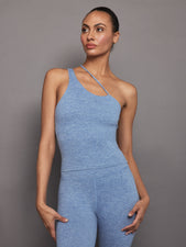 One Shoulder Convertible Tank in Heather Melt