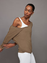 Long Sleeve Off Shoulder Tee - Caribou