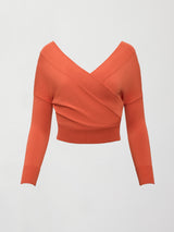 Cross Over Sweater - Burnt Sienna