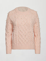 Pearl Embellished Sweater - Rose Cloud