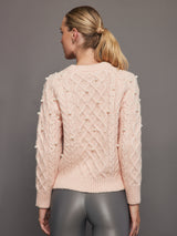 Pearl Embellished Sweater - Rose Cloud