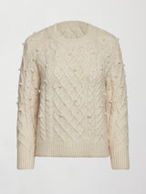 Pearl Embellished Sweater - Winter White