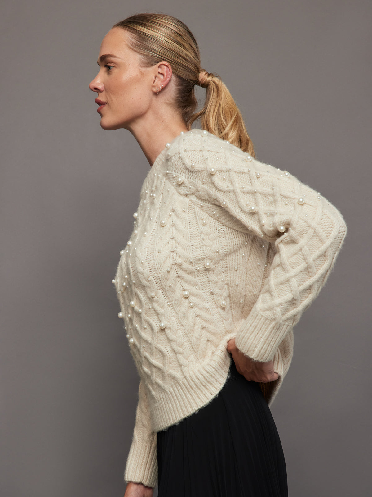 Pearl Embellished Sweater main image 1