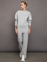 Rhinestone Cut Out Sweatshirt - Heather Grey