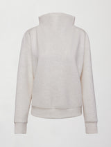 Cowl Neck Knit Sweatshirt in Interlock - Moonbeam Heather