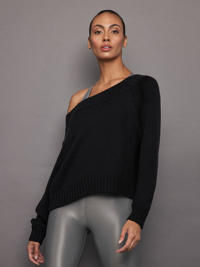 Slouchy Knit Sweater - Black