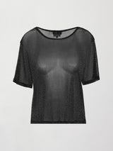 Metallic Mesh Tee - Black