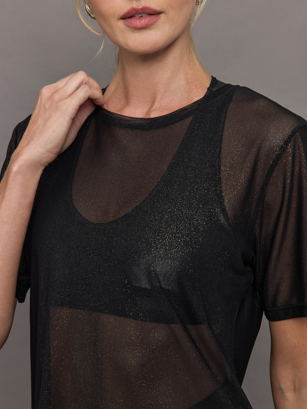 Golden Mesh Tee Shirt - Black