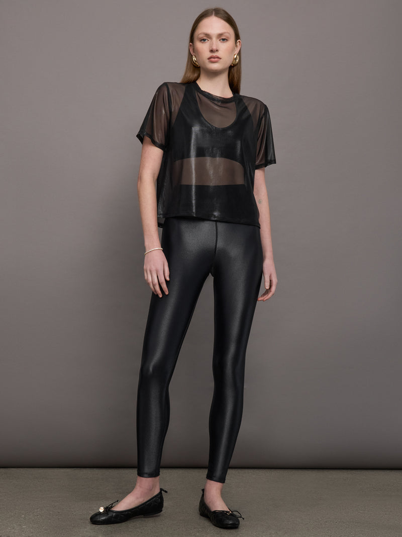 Liquid Mesh Tee Shirt - Black