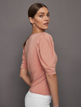 Puff Sleeve Tee - Muted Clay