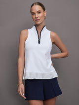 Sleeveless Golf Top - White