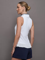 Sleeveless Golf Top - White