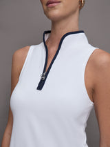 Sleeveless Golf Top - White