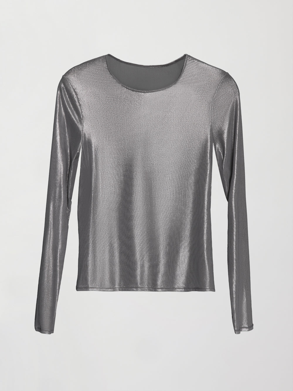 Silver Mesh Long Sleeve Top - Grey Mesh