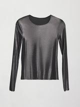 Silver Mesh Long Sleeve Top - Grey Mesh