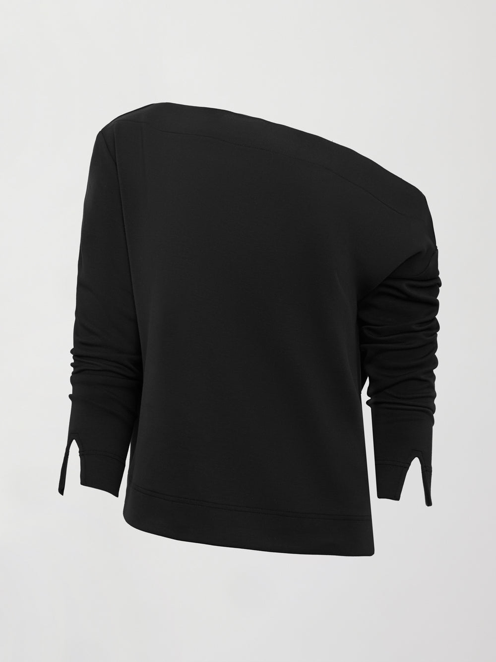 Drapey Knit Sweatshirt in Interlock - Black